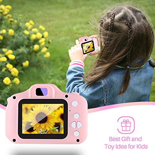 NINE CUBE Cámara Digital para Niños de 3 a 7 Años,Cámara Infantil con Tarjeta TF 32 GB,Juguetes de Video Cámara para Niños 1080P Cumpleaños para Niñas de 3 4 5 6 7 Años