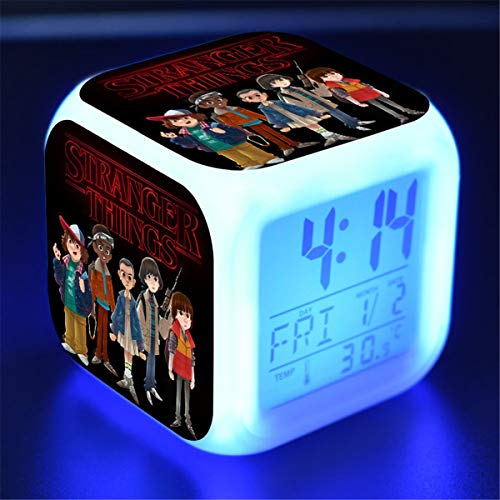 Niños LED Digital Anime Despertador 7 colores Luz de noche Habitación Despertador Viaje Despierta Despertador Fans de cine Despertador Regalo de cumpleaños para Muchachos Muchachas Adolescentes,10