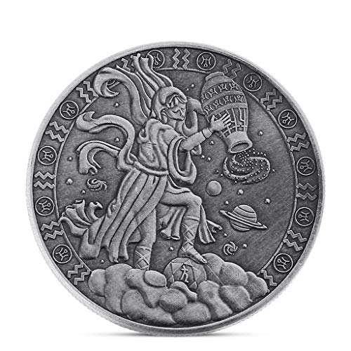 NLR 12 constelación de Monedas conmemorativas Aries / Tauro / Géminis / Cáncer / Leo / Virgo / Libra / escorpión / Sagitario / Capricornio / Acuario / Piscis Recuerdo Artes Colección-1 PC (Acuario)