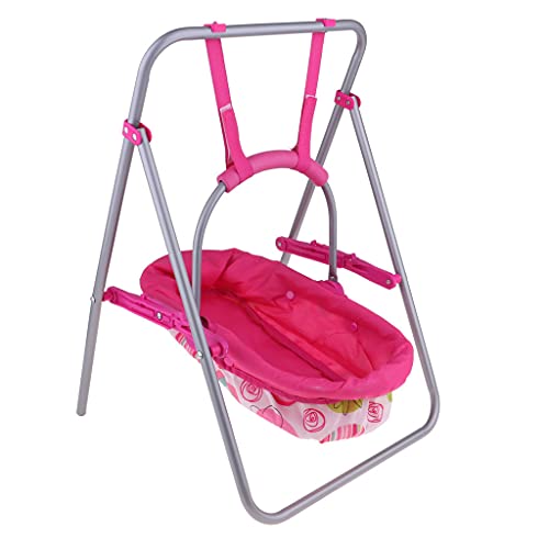 non-brand Silla Columpio de Juguete, Cuna Organizador de Muñecas para Niñas - D