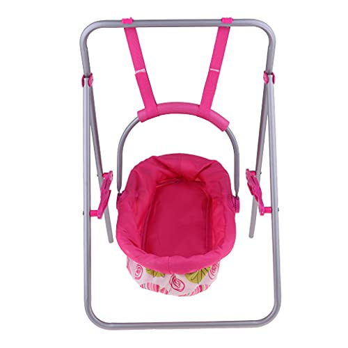 non-brand Silla Columpio de Juguete, Cuna Organizador de Muñecas para Niñas - D