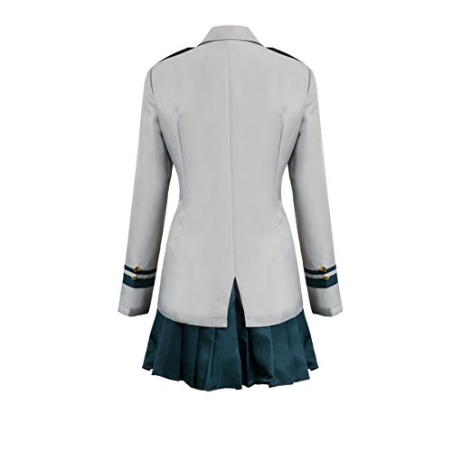 NUWIND My Hero Academia Uniforme Chica Estudiante Traje Boku Uniforme Escolar Japones Cosplay Costume Izuku Ochako Tsuyu Blazer Chaqueta Gris con Falda y Corbata roja (S)