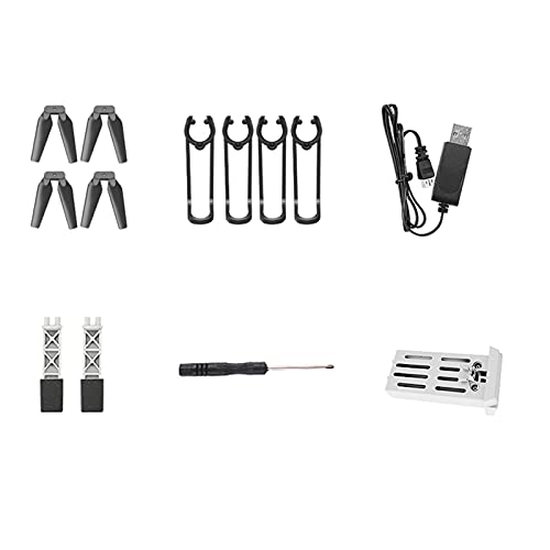 OBEST Accesorios Bolsa de drones KF609, 1 X Batería de Drone, 2 X Marco de Soporte, 4 X Marco Protector, 2 X A y B Cuchillas de Repuesto, 1 X Destornillador, 1 X Cable de Carga