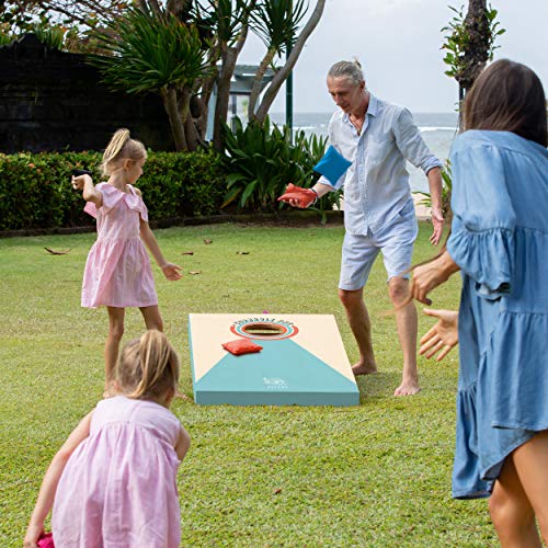 Ocean 5 Cornhole Pro – Clásico Juego de Cornhole de EE. UU. - Juego con Bolsa de Granos / Juego al Aire Libre para Niños y Adultos – Juegos para Fiestas en Exteriores