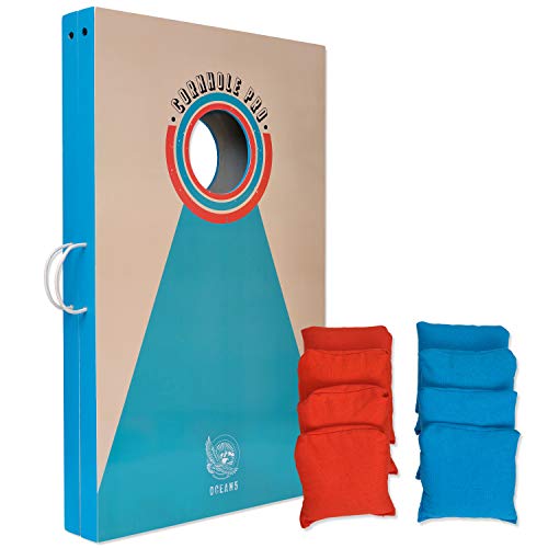 Ocean 5 Cornhole Pro – Clásico Juego de Cornhole de EE. UU. - Juego con Bolsa de Granos / Juego al Aire Libre para Niños y Adultos – Juegos para Fiestas en Exteriores