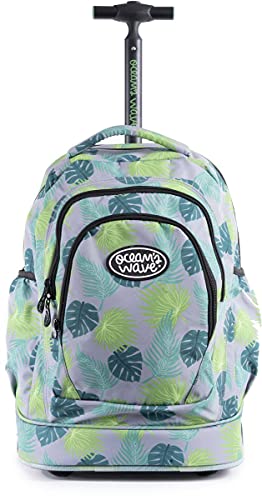 Ocean's Wave - Mochila con Ruedas Escolar, Grande y Resistente al Agua, Multicolor, 50x35x28cm (Tropic)