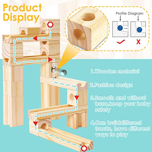 Onshine Pista de Canicas Juegos Puzzle Bloques de Construccion Madera para Niños Juguetes Educativo Regalo para Niños Niñas