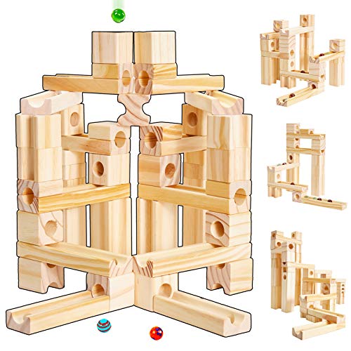 Onshine Pista de Canicas Juegos Puzzle Bloques de Construccion Madera para Niños Juguetes Educativo Regalo para Niños Niñas