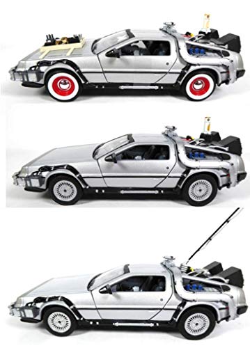 OPO 10 - Welly - Lote de 3 Coches Delorean de Las películas Back TO The Future - Escala 1:24 (Ref: L3)