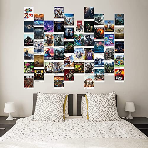 Opuntia Mo Kit de collage de pared para videojuegos, 50 piezas de imágenes estéticas de 4 x 6 pulgadas, carteles independientes estéticos - impresiones de decoración de habitación para adolescentes