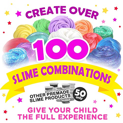 Original Stationery Kit de Slime para Niñas y Niños Todo para Hacer Slime de Cristal, Alien, Flexible, Brillante, Slime de Unicornio y más - Regalos para Niñas y Niños