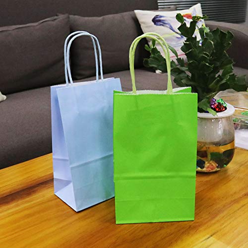 OTOTEC 40 bolsas de papel multicolor con asa, 5 colores para festival, cumpleaños, fiesta, regalo, suministros