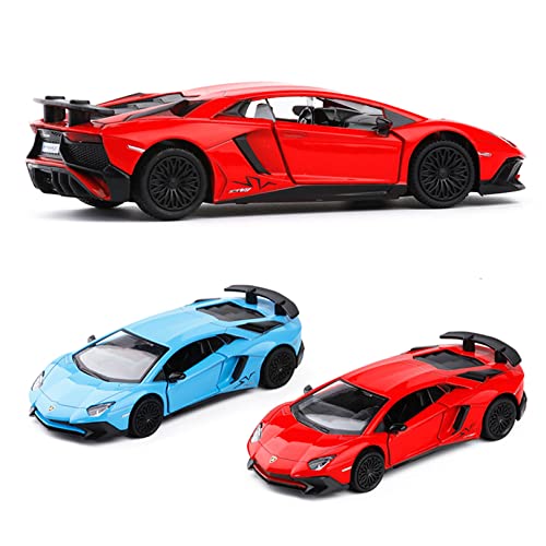 oubofang 5 Pulgadas Compatible con Lamborghini LP750 Modelo de Coche de aleación para niños, niñas y niños, Cuerpo de Metal, Puerta Abierta, Coche de Juguete para niños - Azul, Rojo, Negro