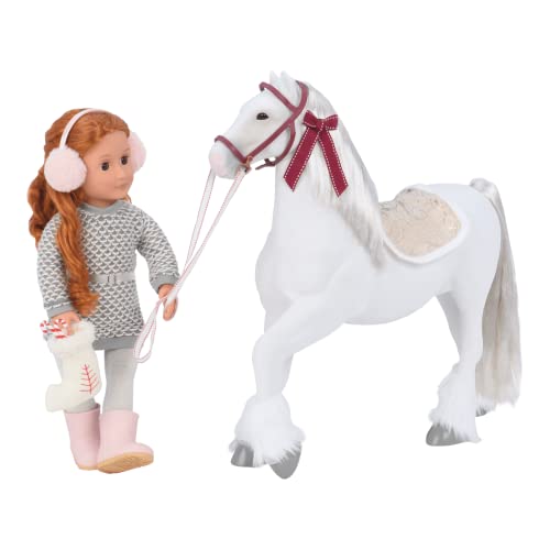 Our Generation Holiday Clydesdale-Caballo de Juguete (51 cm, para muñecas de 46 cm) (Branford Ltd. BD38025Z)