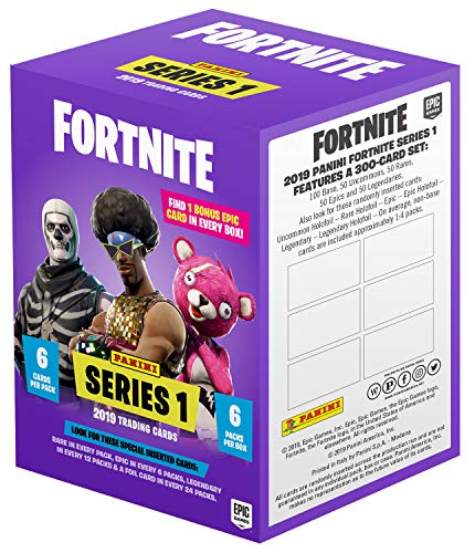 Panini Fortnite Series 1 Trading Cards - Blasterbox (37 Cartas, Incluye Tarjetas Epic Impresionantes Efectos ópticos)