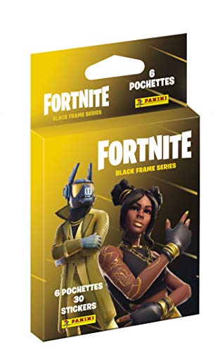 Panini France SA-FORTNITE Black FRAME SERIES STICKERS 6 bolsillos, 003986KBF6