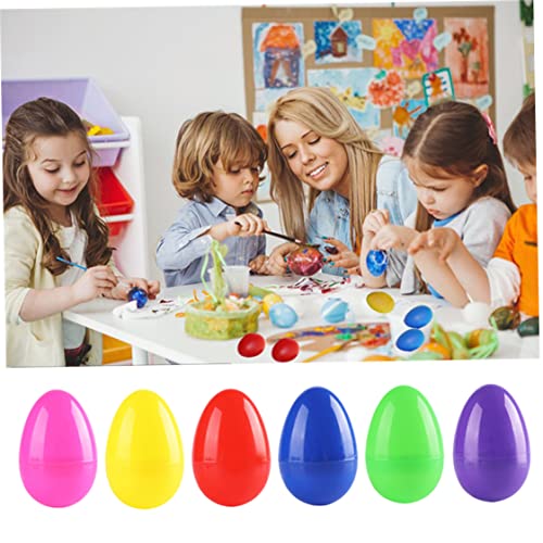 Pascua de plástico huevos de plástico huevos de Pascua de plástico Regalos de sorpresa rellenos Surtido de chocolate Juguetes de bricolaje para niños Pascua Party Party Favor 12pcs