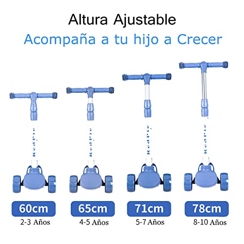 Patinete Niño extraíble Regulable en Altura,Ruedas LED iluminadas No necesita batería El Regalo de Juguete Perfecto