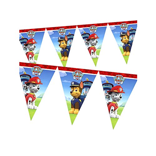 PAW PATROL 0911, Banderines Patrulla Canina,, Fiestas y cumpleaños, Dimensiones 2,40 Metros lineales Aprox.