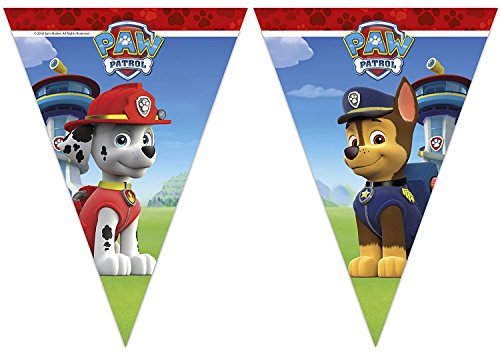 PAW PATROL 0911, Banderines Patrulla Canina,, Fiestas y cumpleaños, Dimensiones 2,40 Metros lineales Aprox.