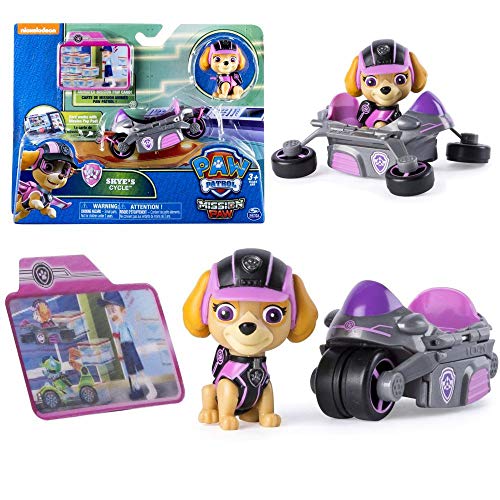 PAW PATROL Mission Paw | Selección Mini Vehículos con Figure Patrulla Canina, Figura:Skye