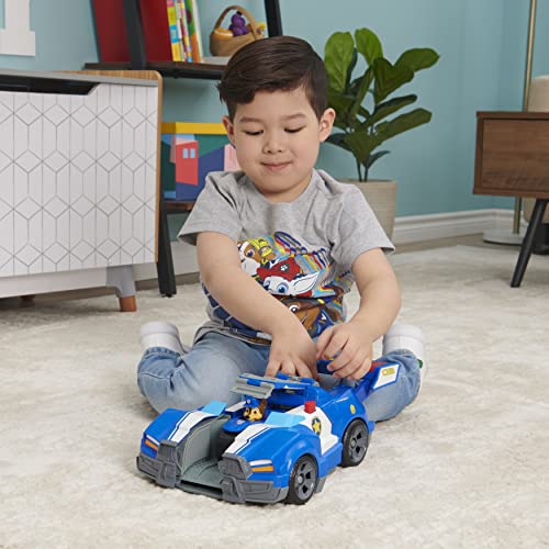 PAW PATROL- Paw VHC DlxChaseMovieVeh CB ECMX GML, Chase's-Coche 2 en 1 con Motocicleta, Luces y Sonidos y Figura de acción Coleccionable, Juguetes para niños a Partir de 3 años (Spin Master 6061906)