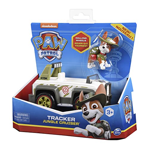 PAW PATROL Tracker's Jungle Cruiser Vehículo con Figura Coleccionable, para niños de 3 años en adelante