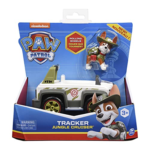 PAW PATROL Tracker's Jungle Cruiser Vehículo con Figura Coleccionable, para niños de 3 años en adelante