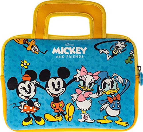 Pebble Gear Disney Mickey and Friends - Bolsa de transporte universal de neopreno para niños con diseño de Mickey, para tabletas de 7 pulgadas (Fire 7 Kids Edition, Fire HD 8), cremallera duradera