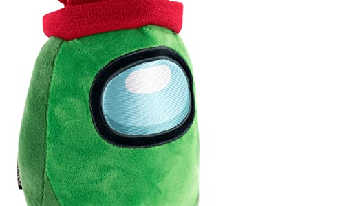 Peluche Producto Oficial De Among Us - Verde Con Gorro Rojo - Calidad Super Soft