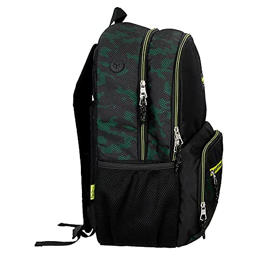 Pepe Jeans Milton Mochila Escolar Doble Compartimento Adaptable a Carro Negro 33x46x17 cms Poliéster 25,81L