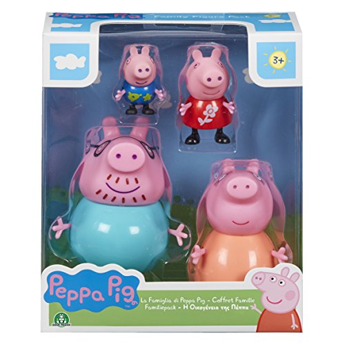 Peppa Pig - Juego de 4 Personajes de 4 y 10 cm (Peppa, George, Papa Pig y Maman Pig), Juguete para niños a Partir de 3 años, PPC27