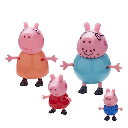 Peppa Pig - Juego de 4 Personajes de 4 y 10 cm (Peppa, George, Papa Pig y Maman Pig), Juguete para niños a Partir de 3 años, PPC27