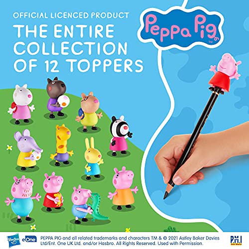 Peppa Pig Pencil Toppers | 5 in 1 Pack | Collect All 12 Peppa Pig Characters / Mini Toys | Peppa Pig Playset | Kids’ Toys & Peppa Pig Party Supplies | Peppa Pig Toy Set | Made by P.M.I. (12-Pack)