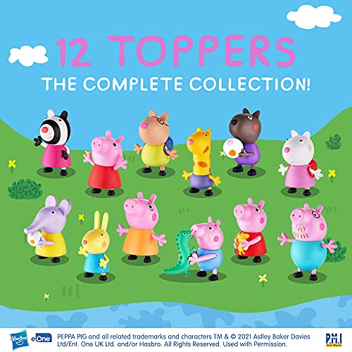 Peppa Pig Pencil Toppers | 5 in 1 Pack | Collect All 12 Peppa Pig Characters / Mini Toys | Peppa Pig Playset | Kids’ Toys & Peppa Pig Party Supplies | Peppa Pig Toy Set | Made by P.M.I. (12-Pack)