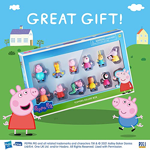 Peppa Pig Pencil Toppers | 5 in 1 Pack | Collect All 12 Peppa Pig Characters / Mini Toys | Peppa Pig Playset | Kids’ Toys & Peppa Pig Party Supplies | Peppa Pig Toy Set | Made by P.M.I. (12-Pack)