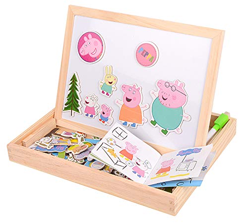 Peppa Pig Pizarra para niños, pizarra magnética de juguete, pizarra para escribir, juego educativo con accesorios, pizarra con tiza e imán para niños