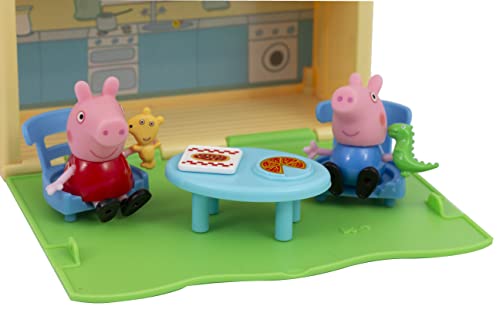 Peppa Pig - Playset Casa Pop Up con 3 estancias Diferentes y 2 Personajes incluidos, portátil para Jugar Incluso Fuera de casa, para niños a Partir de 2 años, PPC78000, Giochi Preziosi