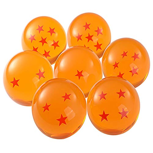 PHY Dragon Ball Z 7.6CM Bolas del Dragón Estrellas con Caja de Regalo Bola de Cristal Transparente Juguetes y Juegos Decoración Adornos Coleccionables para Niños Fans del Anime de DBZ 7PCS-7.6cm