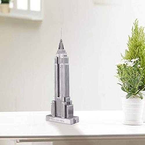 piececool Puzle 3D DIY modelo de metal para adultos Empire State BUILDING-21pcs (plata)