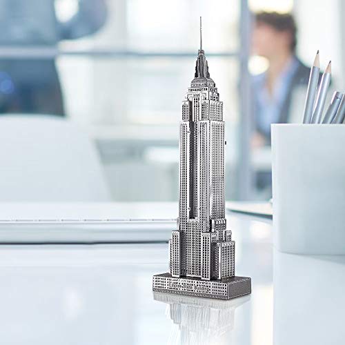 piececool Puzle 3D DIY modelo de metal para adultos Empire State BUILDING-21pcs (plata)