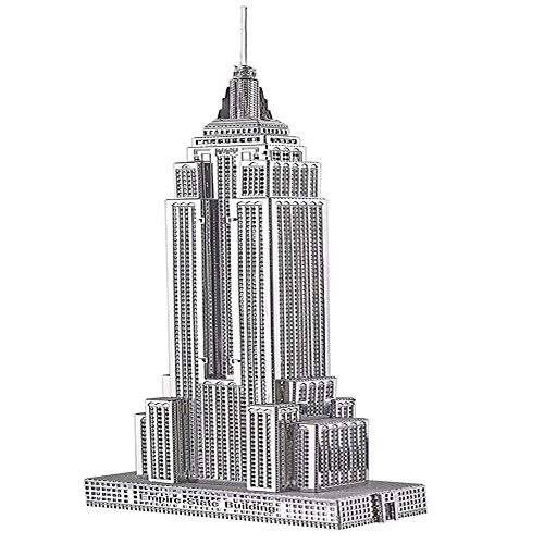 piececool Puzle 3D DIY modelo de metal para adultos Empire State BUILDING-21pcs (plata)