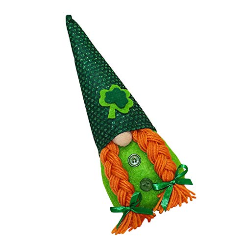 PIGMAMA Adornos de gnomos Lindos del día de San Patricio, Peluche de Elfo de la Suerte irlandés Hecho a Mano, Adornos domésticos de Enano Tomte Elf escandinavo para decoración del hogar Contemporary