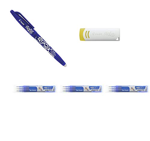 Pilot Frixion Conjunto De 3 Cartuchos Azules + Bolígrafo Azul + Borrador