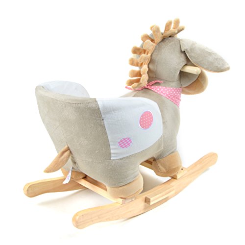 Pink Papaya - Animal Columpio Pepe, Caballo Balancín para Niños y Bebés con Soporte para la Espalda y Brazos