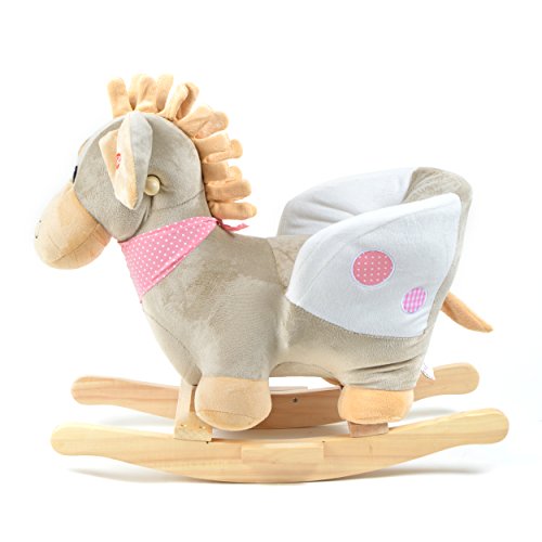 Pink Papaya - Animal Columpio Pepe, Caballo Balancín para Niños y Bebés con Soporte para la Espalda y Brazos