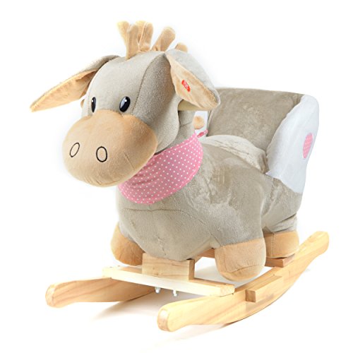 Pink Papaya - Animal Columpio Pepe, Caballo Balancín para Niños y Bebés con Soporte para la Espalda y Brazos