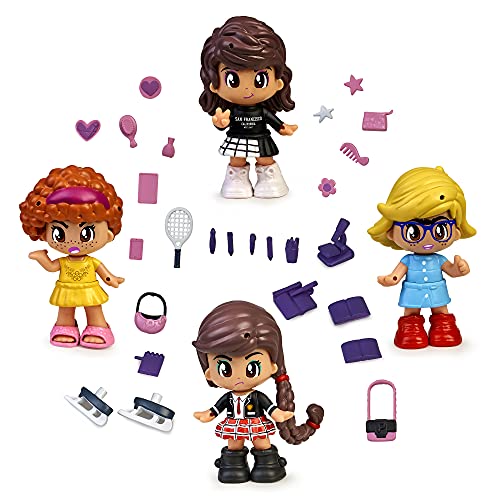 Pinypon - El Mundo de Clodett, Pack 4 figuras, personajes de los videos: Janette, Catalina, Hortensia y Clodett, juguete para crear las historias de los videos del canal de YouTube, FAMOSA (700016941)