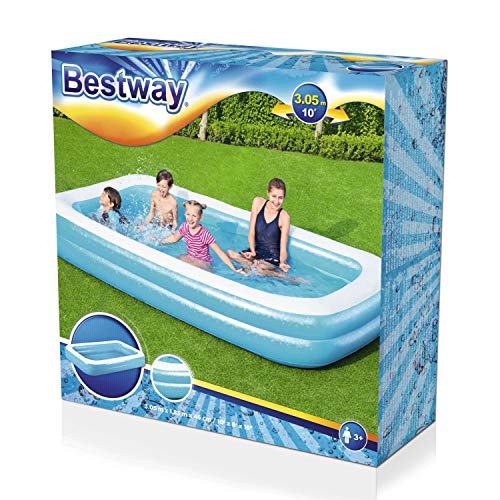 Piscina Familiar Bestway 54150 - Piscina Inflable - 305 x 183 x 46 cm - Paredes Laterales Extra Anchas - 3+