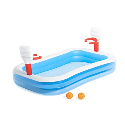 Piscina Hinchable Infantil con Canastas Baloncesto Bestway Basketball 254x168x102 cm